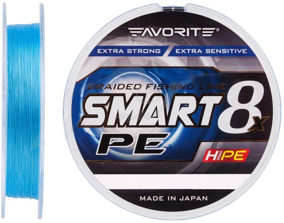 Шнур Favorite Smart PE 8x 150м #0.8/0.153mm 10lb/6.8kg Синий (1013-1693.10.72)