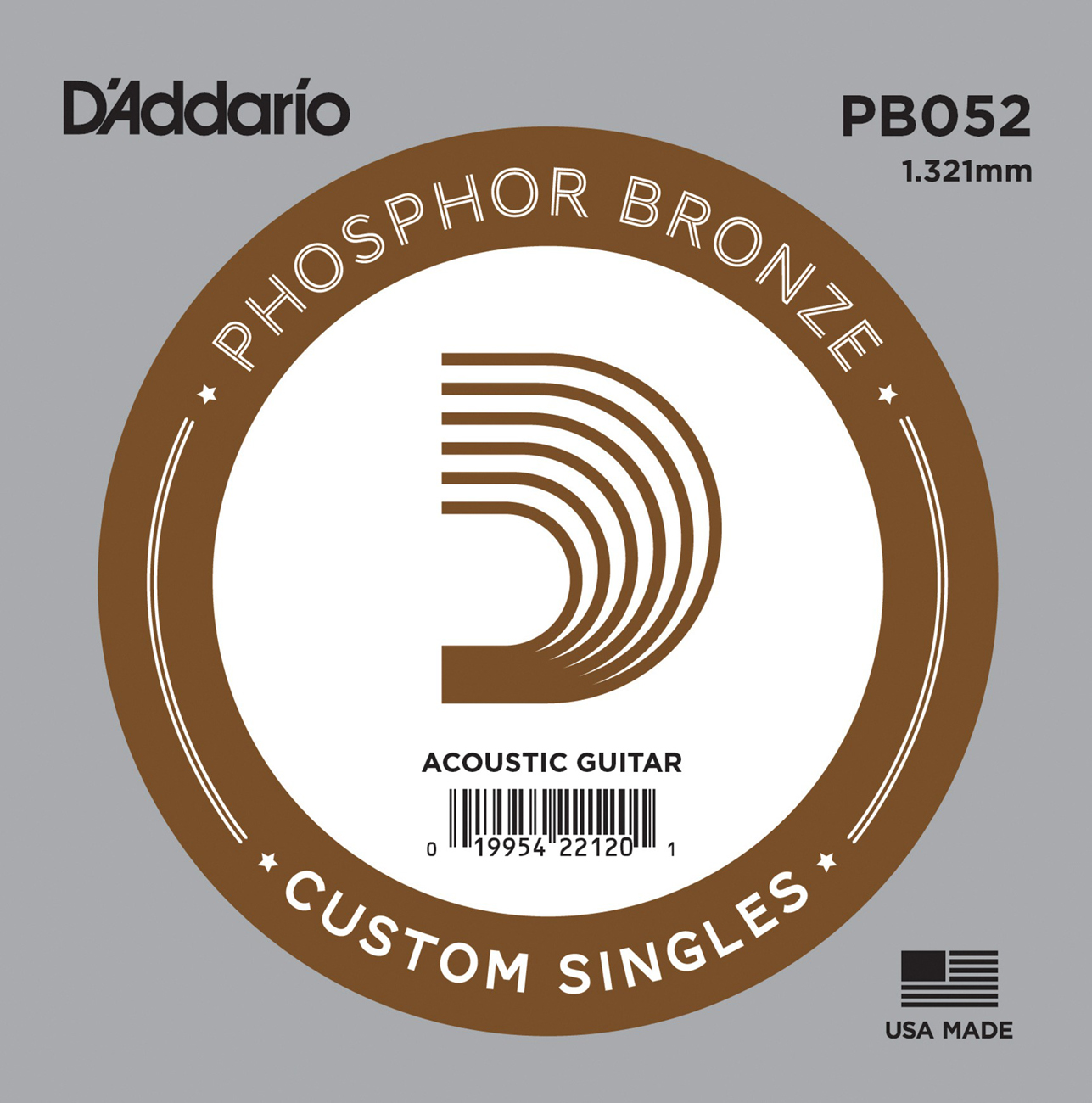 Струна D'Addario PB052 Phosphor Bronze .052