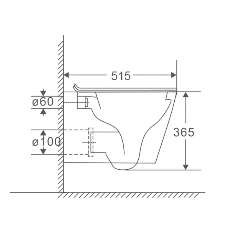Унитаз подвесной Mixxus Premium Bevel-0301-R Black 515x355x365mm система смыва RIMLESS (MP6471)