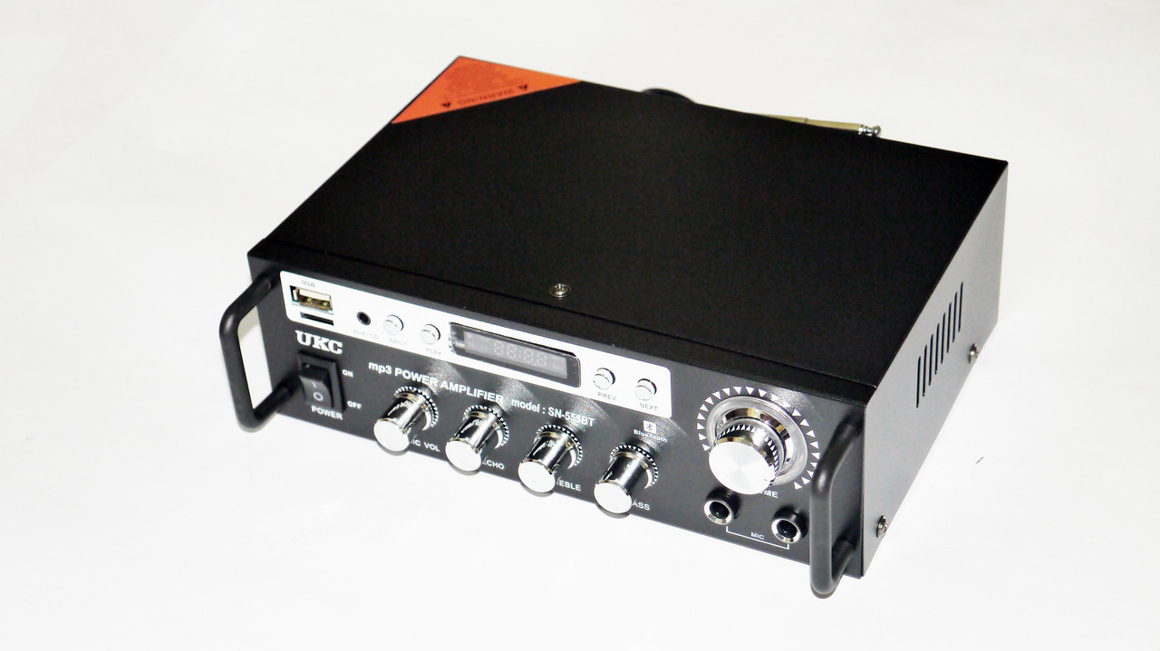 Підсилювач звуку UKC SN-555BT FM+USB Bluetooth Karaoke Чорний (749307598)