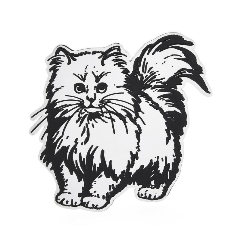 Брошь BROCHE Кот серебристая BRBF112726