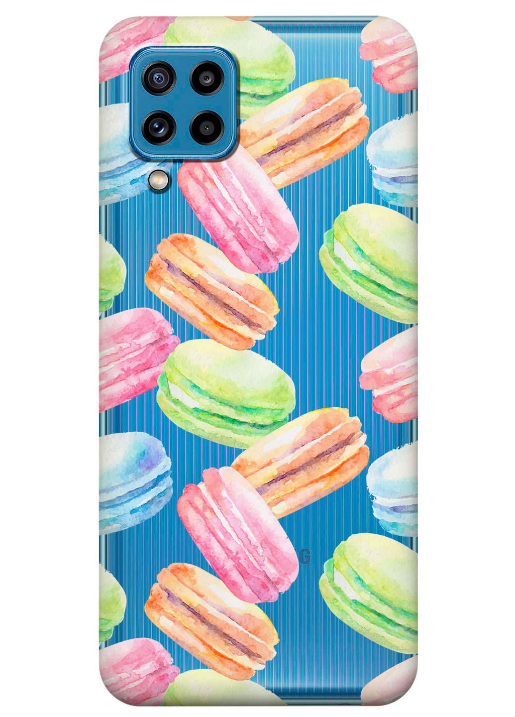 Прозрачный силиконовый чехол iSwag для Samsung Galaxy M32 с рисунком - Французские печенья (KS15232)