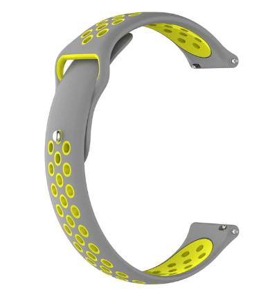 Ремінець силіконовий BeWatch 22мм для годинника перфорований універсальний Серо Жовтий (1020246)