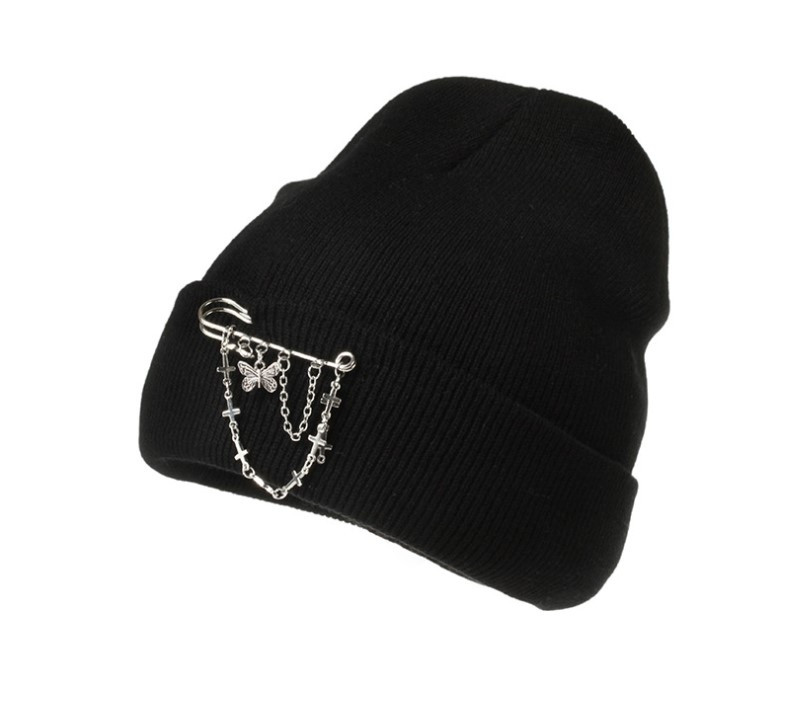 Шапка Jsstore Бабочка с Цепочкой и булавкой One Size Черная