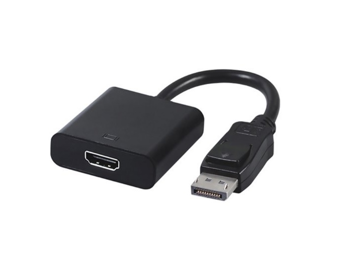 Перехідник моніторний Gutbay DisplayPort-HDMI M/F (HDMIекран) v1.1 1080p 0.15m D=6.0mm чорний (78.01.4374)