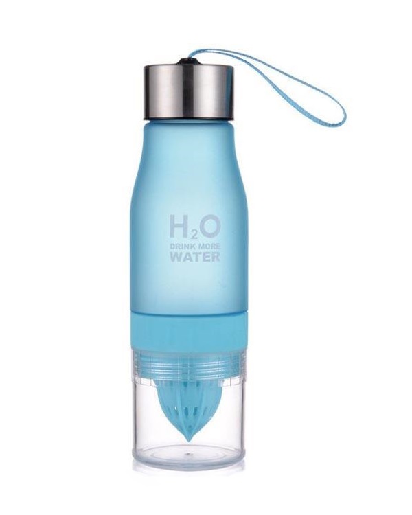Пляшка для води та напоїв H2O з цитрусовою соковижималкою 650 мл Синя (SUN0035)