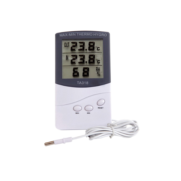 Термометр, гигрометр, метеостанция, часы + выносной датчик TA 318 Белый (45020)