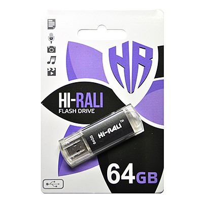 Флеш-накопитель USB 64GB Hi-Rali Rocket Series Black (HI-64GBVCBK)