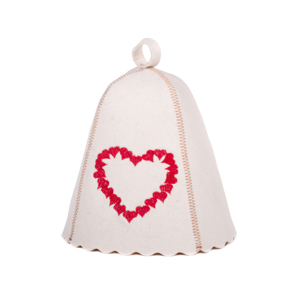 Банная шапка Luxyart Сплетение сердец Белый (LA-457)