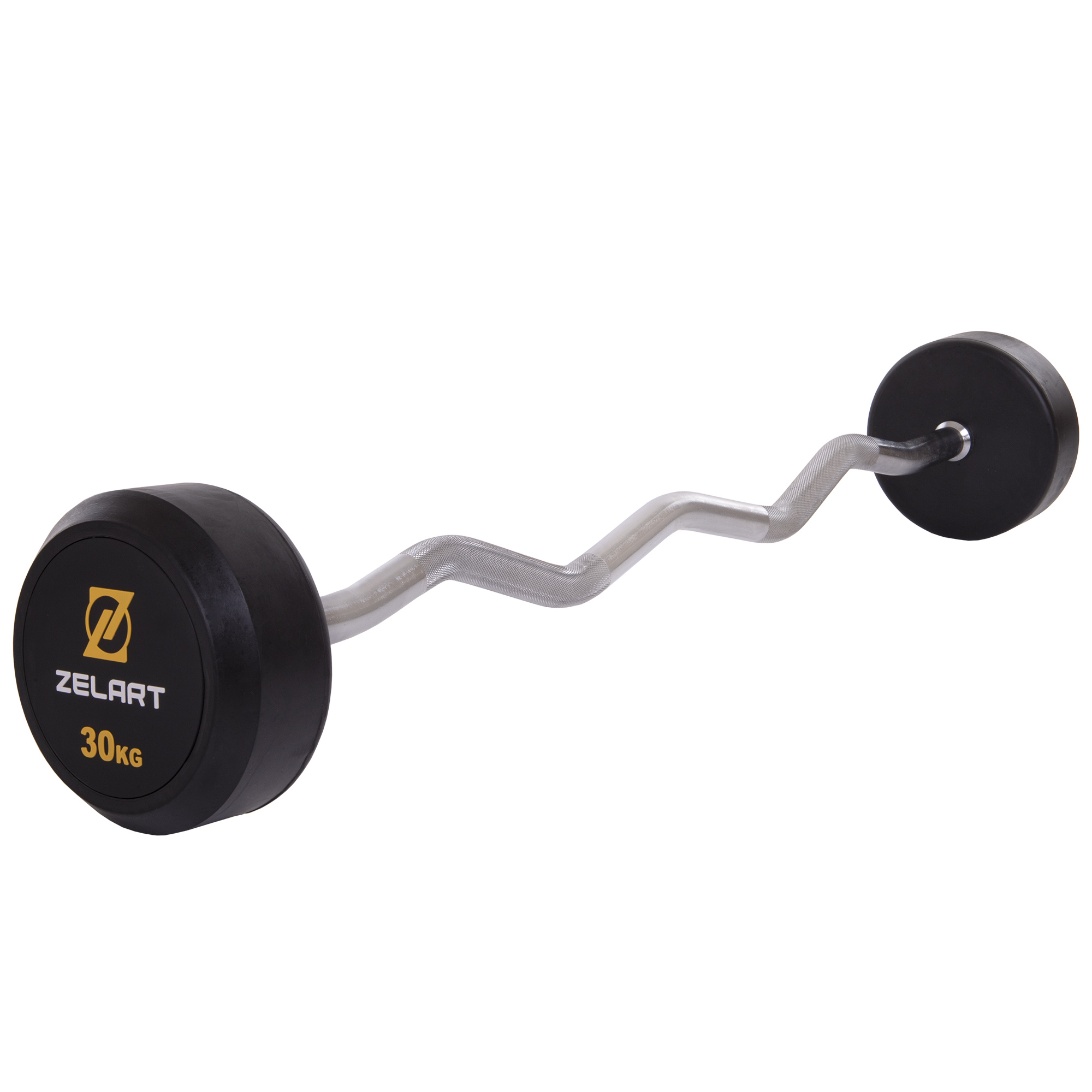 Штанга фіксована вигнута гумова Zelart Rubber Coated Barbell TA-2687-30 30кг