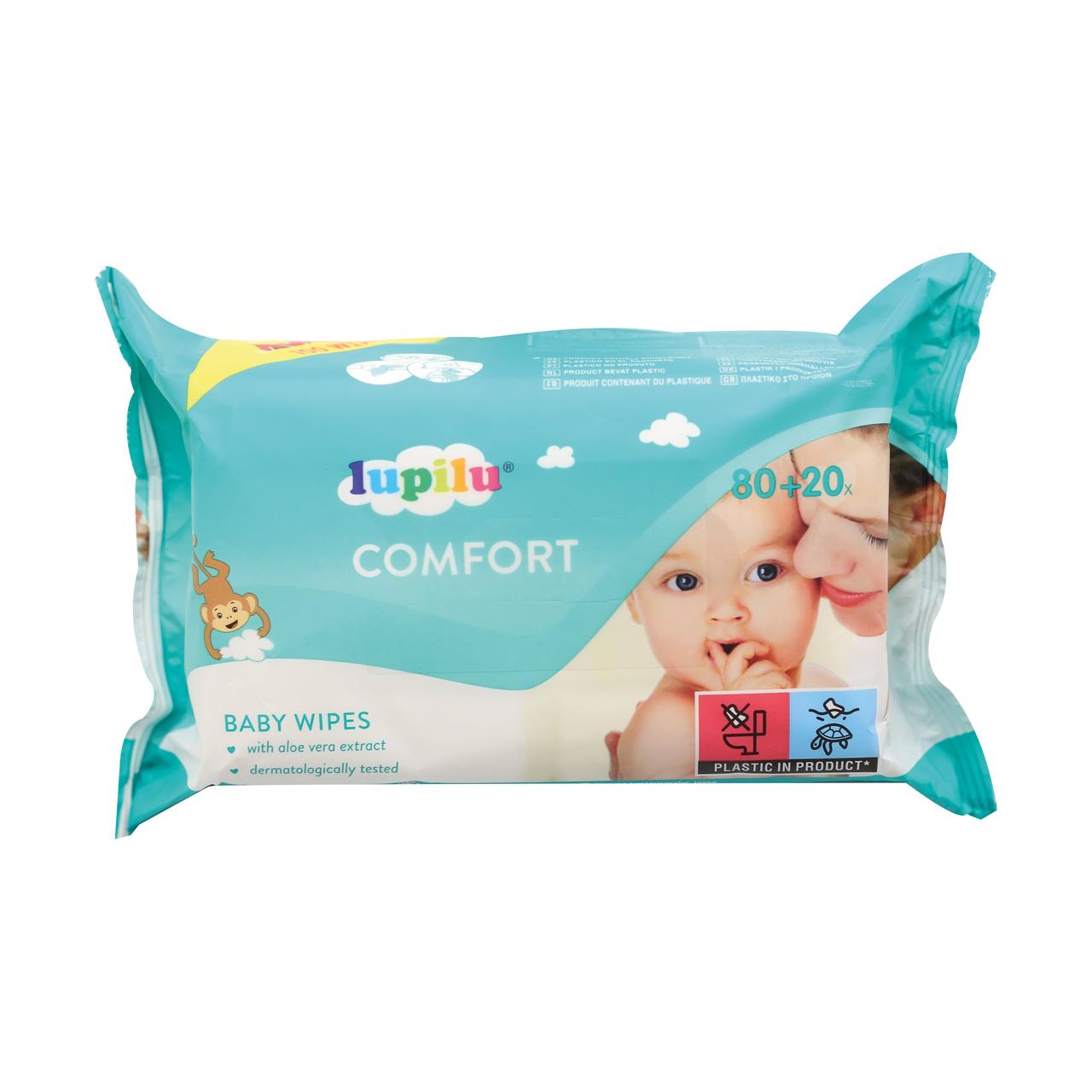 Влажные салфетки Lupilu Comfort 80+20 шт
