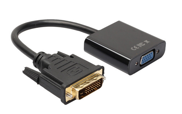 Конвертер відеосигналу DVI-D 24+1 M - VGA 15 pin F Noisy HDTV 1080p Black (np2_4264)
