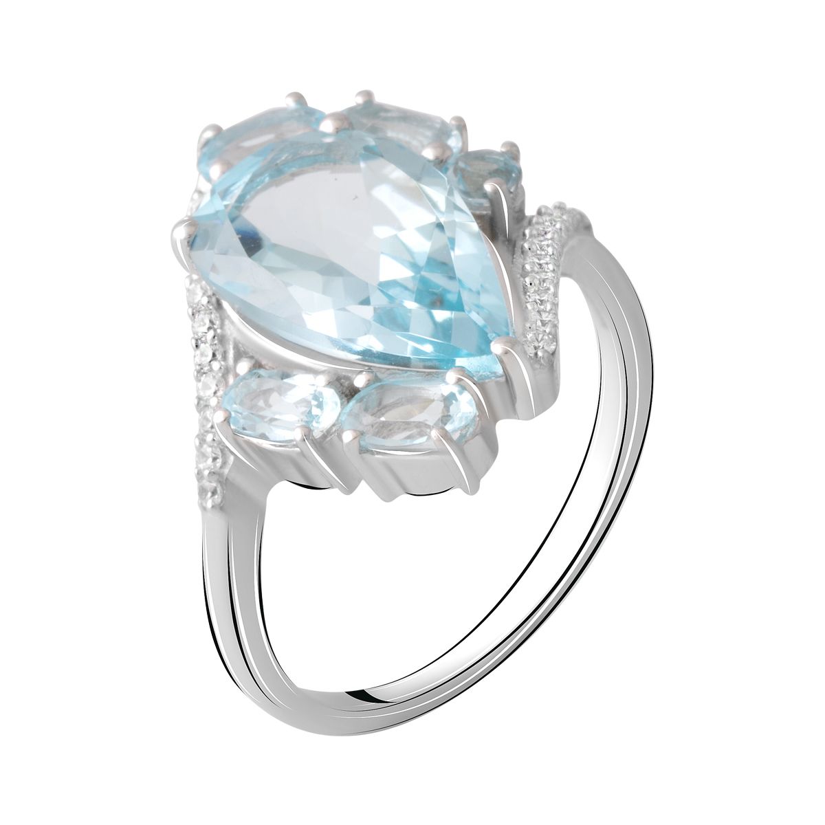 Серебряное кольцо SilverBreeze с натуральным топазом 5.788ct (2065487) 17.5 размер