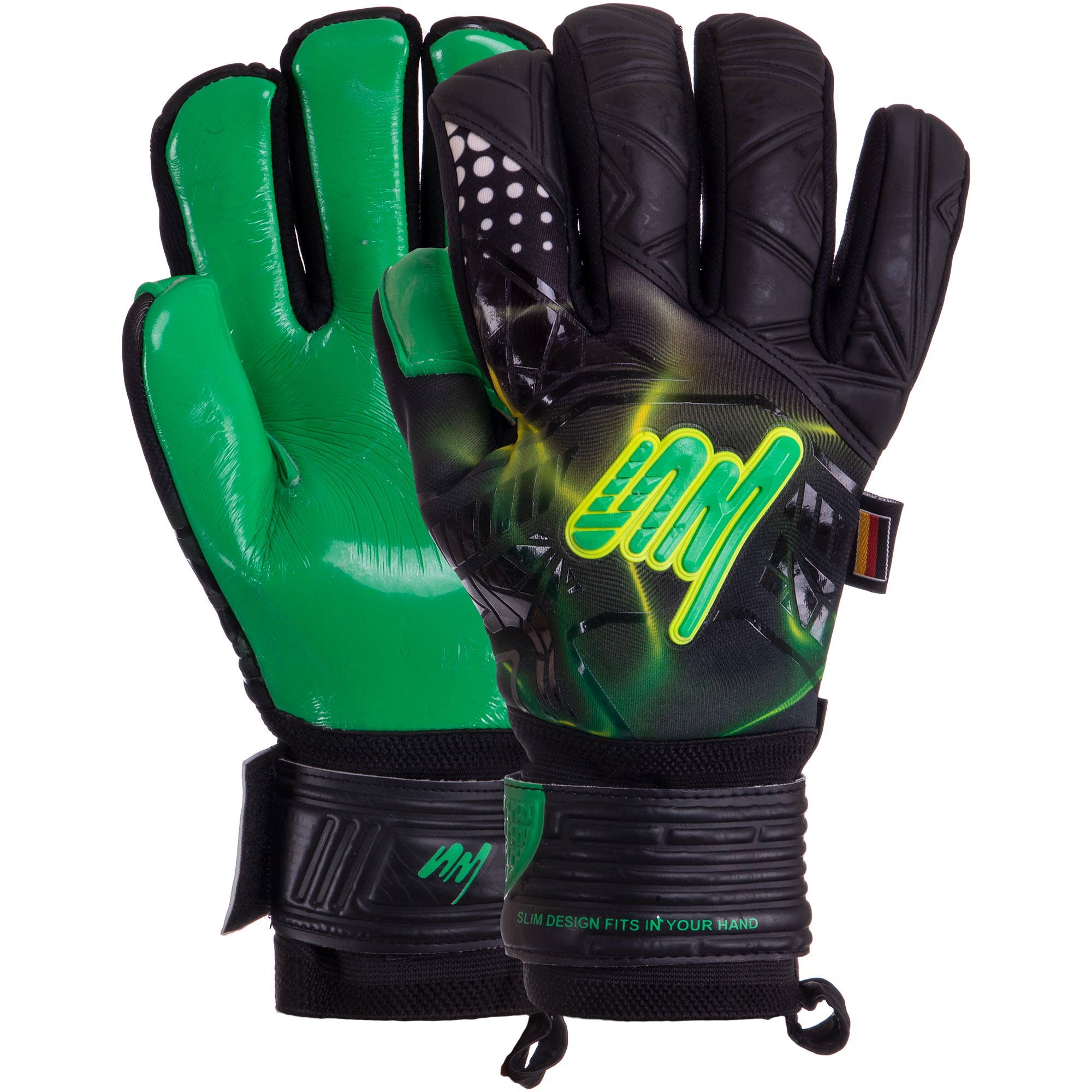 Перчатки вратарские SOCCERMAX GK-010 8 Черный-зеленый