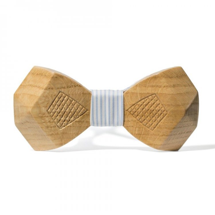 Дерев'яний Краватка Метелик Gofin Об'ємний З Ромбиками Gbdh-8037