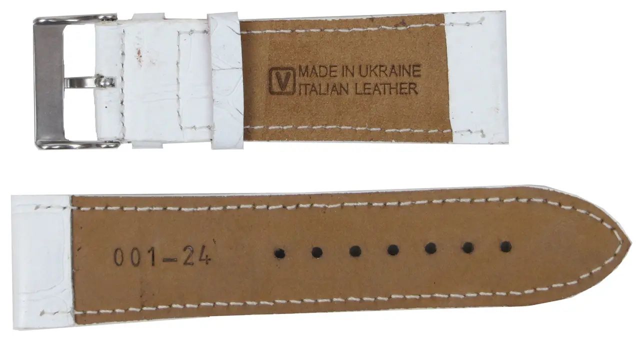 Ремешок для часов Mykhail Ikhtyar из кожи 24 мм Белый (S001-24S white)