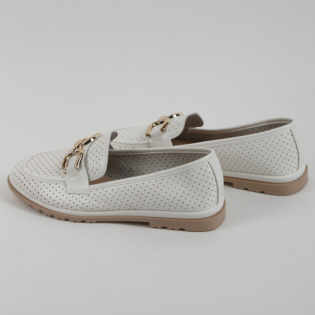 Мокасины женские 339635 р.38 (24) Fashion Белый