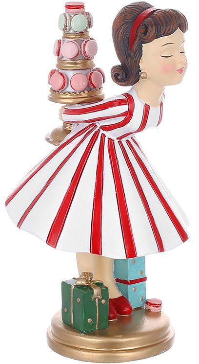 Новогодняя фигурка Girl with macarons 9х15 см Разноцветный BonaDi DP232139