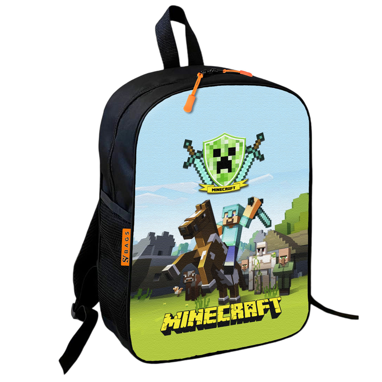 Дитячий шкільний рюкзак Minecraft Крипер 36×27×13 см, водонепроникний — арт. 2386308616