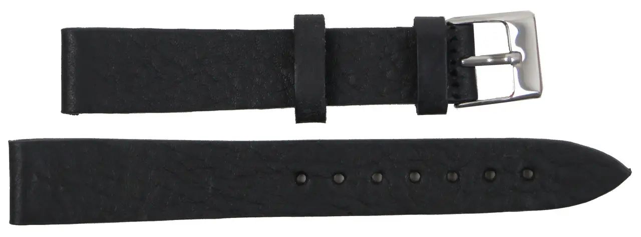 Ремешок для часов из кожи Mykhail Ikhtyar 16 мм Черный (S629-16-1S black)