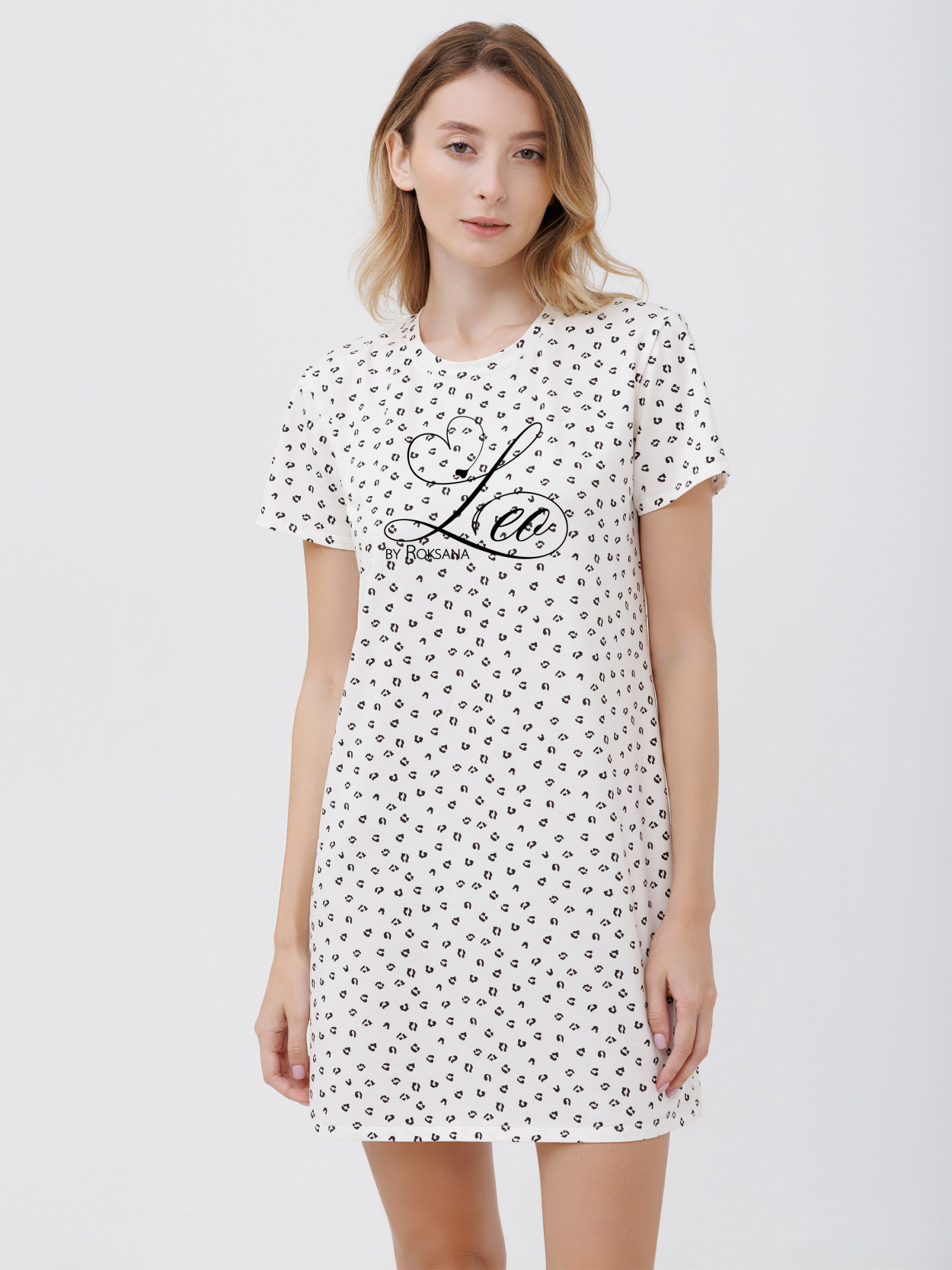 Платье женское Roksana LEO 1761 3XL Черно-белый (27605)
