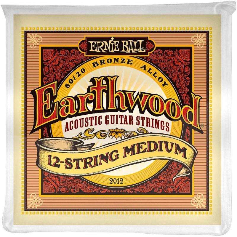 Струни для акустичної гітари Ernie Ball 2012 Earthwood 80/20 Bronze 12-String Medium Acoustic Guitar Strings 11/52