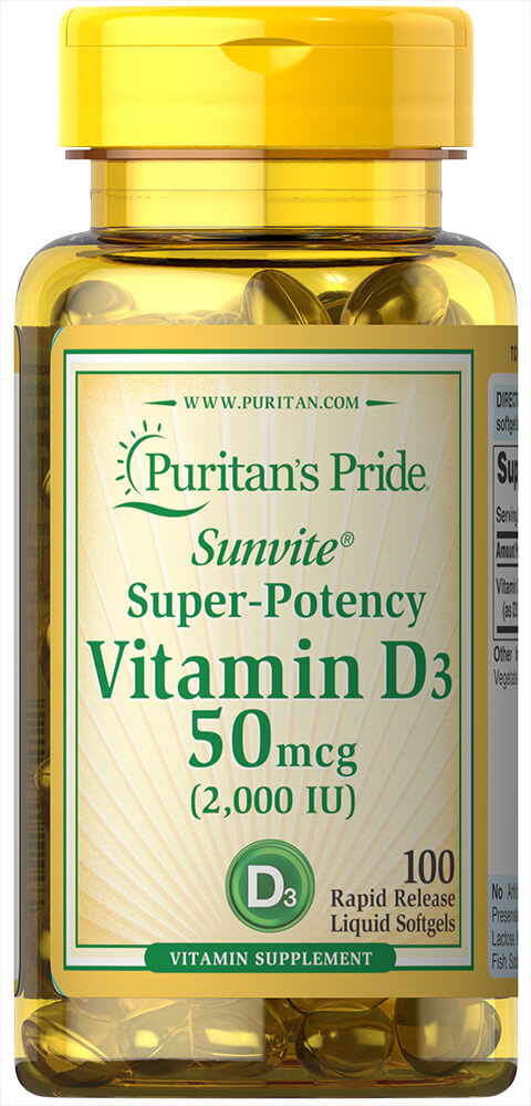 Витамин Д3 Puritans Pride 2000 МЕ 100 капсул (31193)