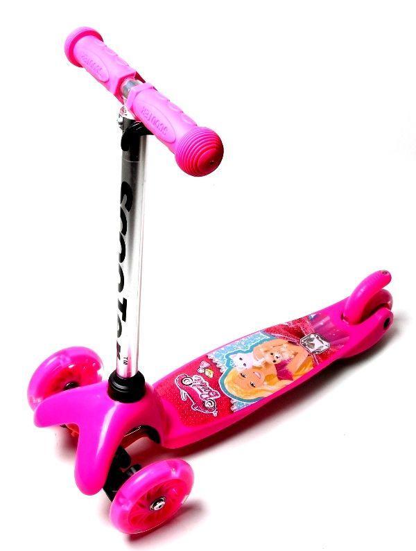 Самокат триколісний дитячий з підсвічуванням Micro Mini (Barbie)