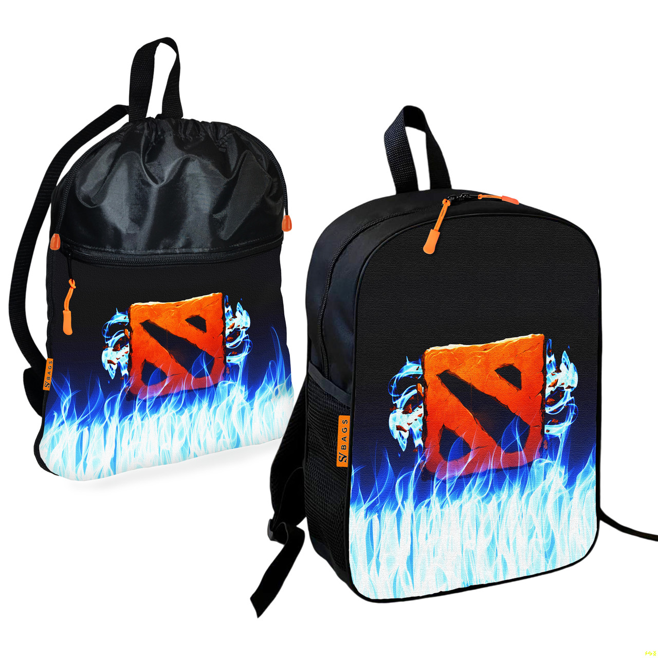 Дитячий шкільний рюкзак Dota 2 з сумкою для взуття, водонепроникний, 2 шт