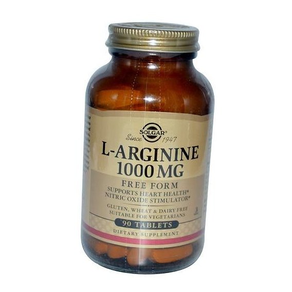 Аргинин Solgar L-Arginine 1000 mg 90 Veg Tabs
