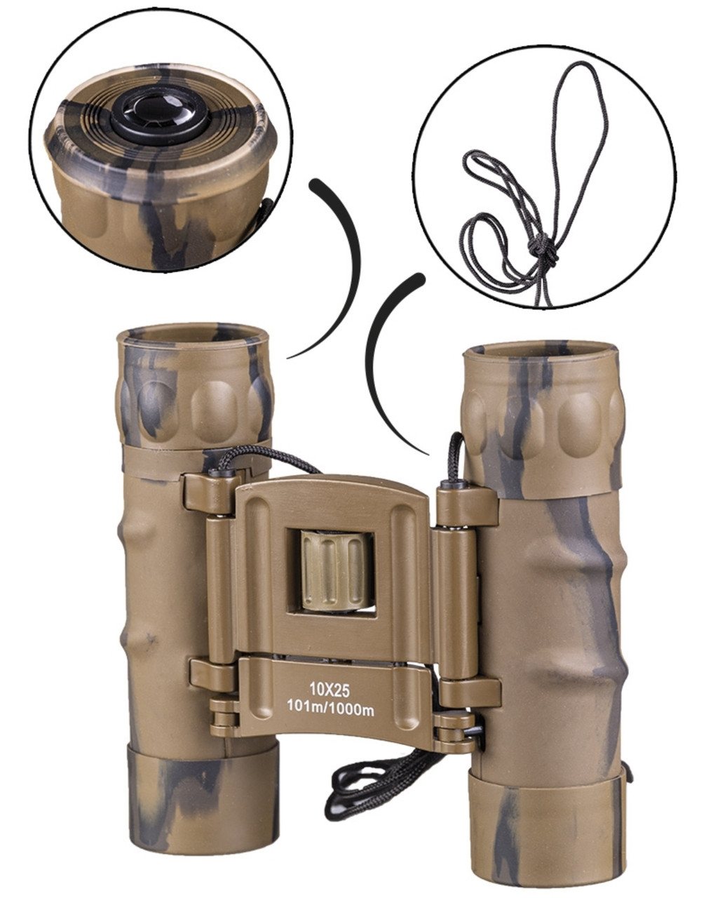 Бинокль складной Mil-Tec Gen II 10x25 Desert 15702160