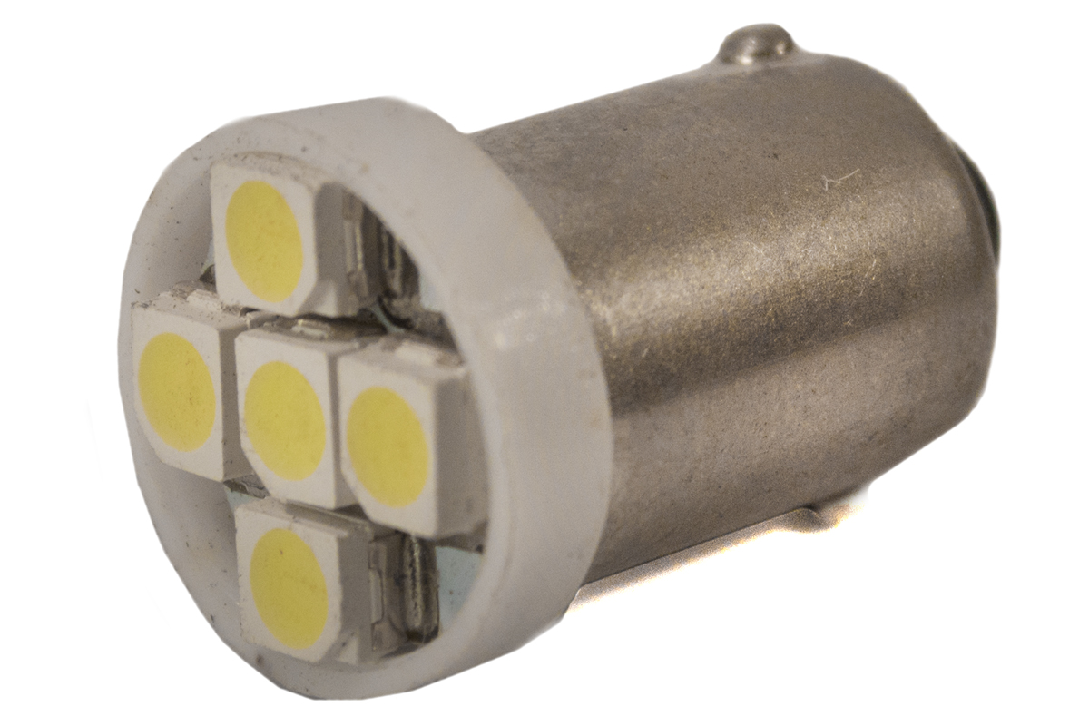 Світлодіодна лампа AllLight T 8.5 5 діодів 3528 BA9S 12V WHITE