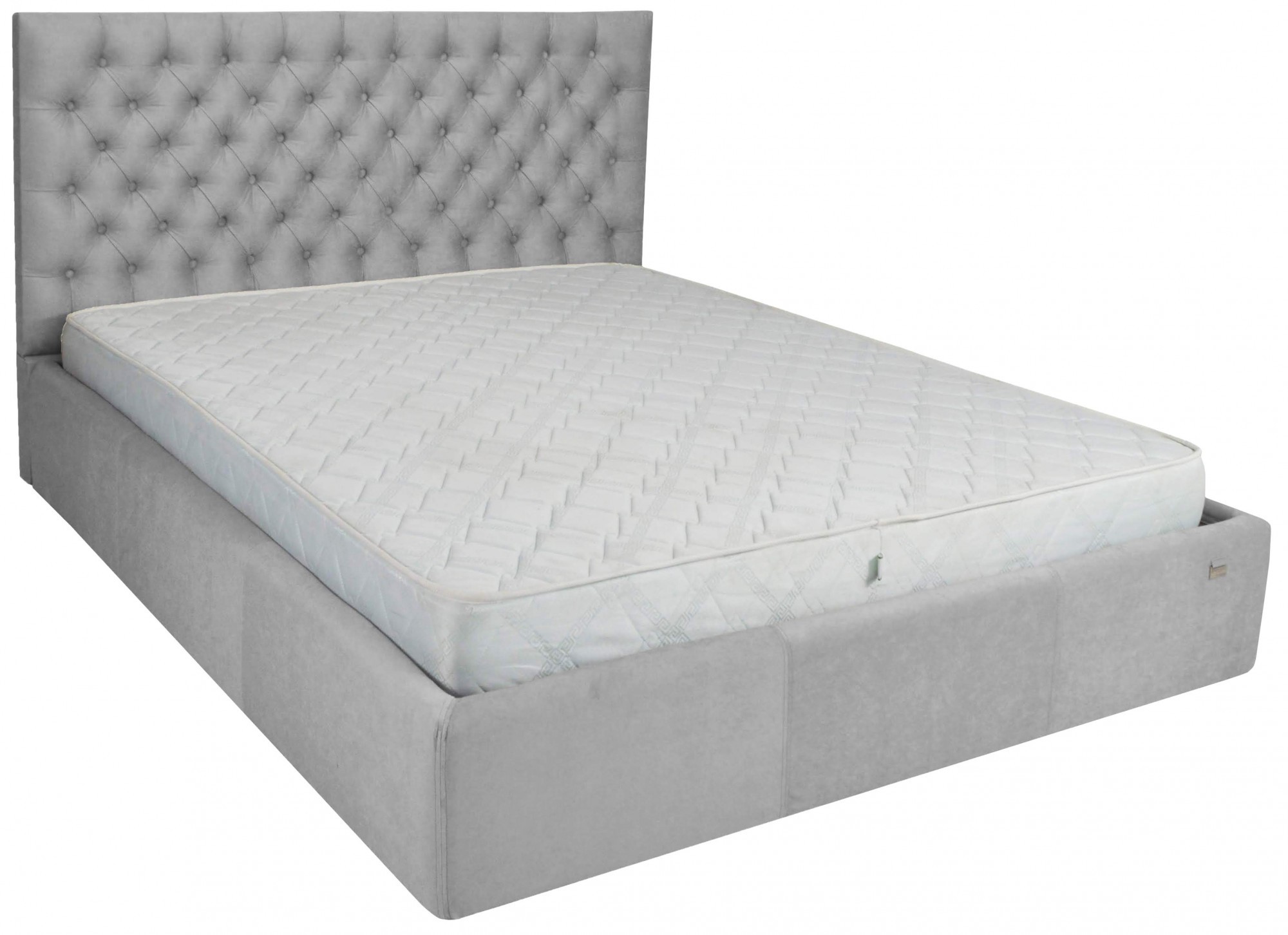 Кровать двуспальная Richman Кембридж Comfort 160 х 190 см Fibril 07 С подъемным механизмом и нишей для белья Серая