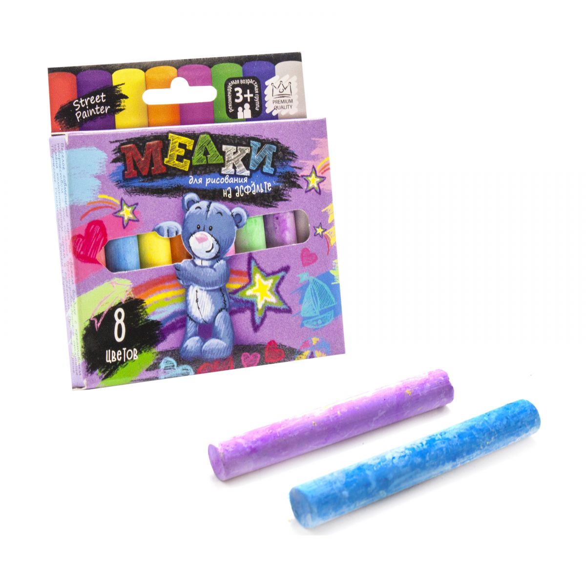 Мелки для рисования на асфальте Dankotoys 8 цветов (MEL-02-02)