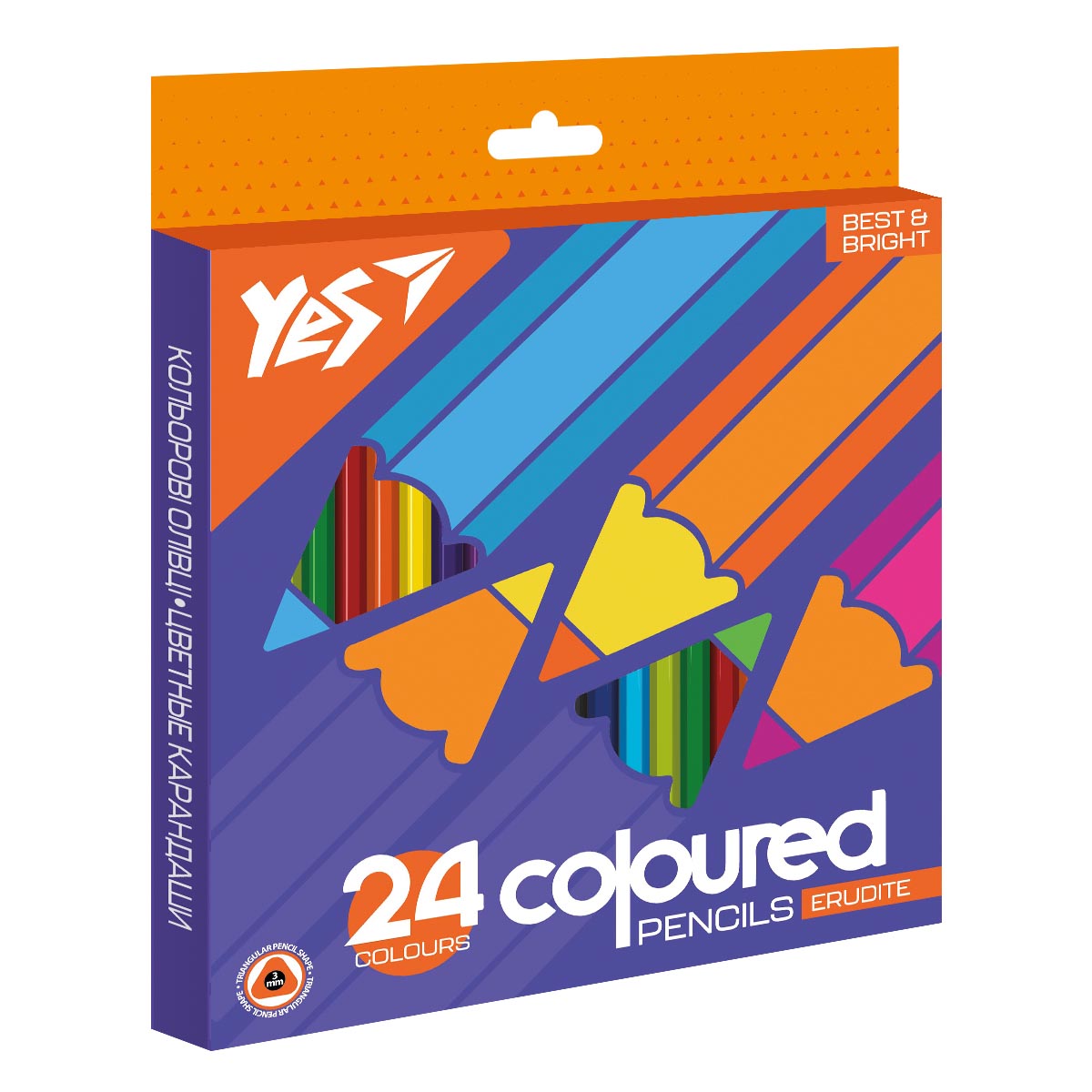 Карандаши цветные YES Erudite 24 цветов (290644)