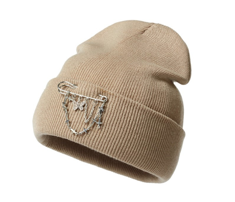Шапка Jsstore Бабочка с Цепочкой и булавкой One Size Светло-коричневая