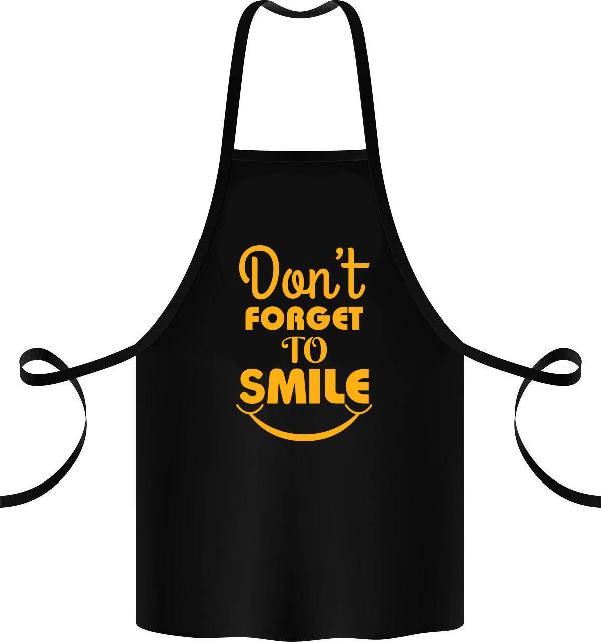 Фартук с принтом Кавун Dont forget to smile 68 см Черный