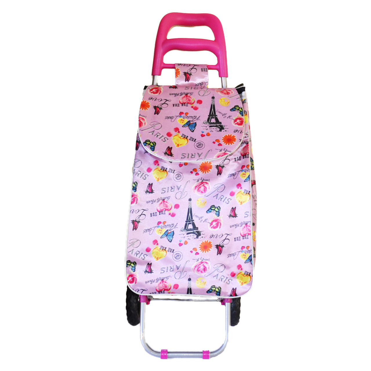 Тачка сумка тележка на колесах кравчучка Stenson MH-1901 Love Paris pink