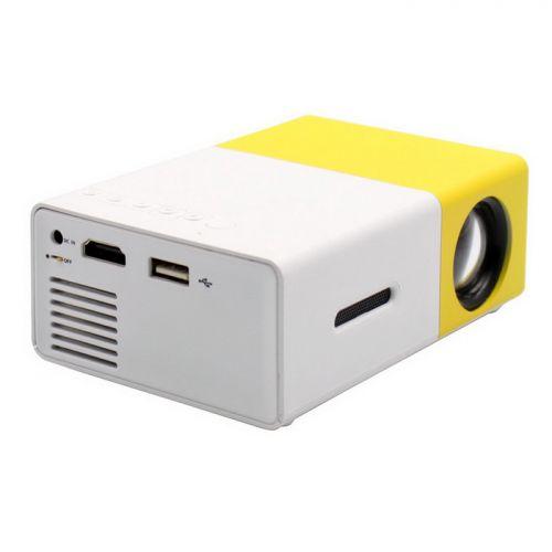 Проектор Led Projector YG300 мультимедийный с динамиком Белый с желтым (005609)