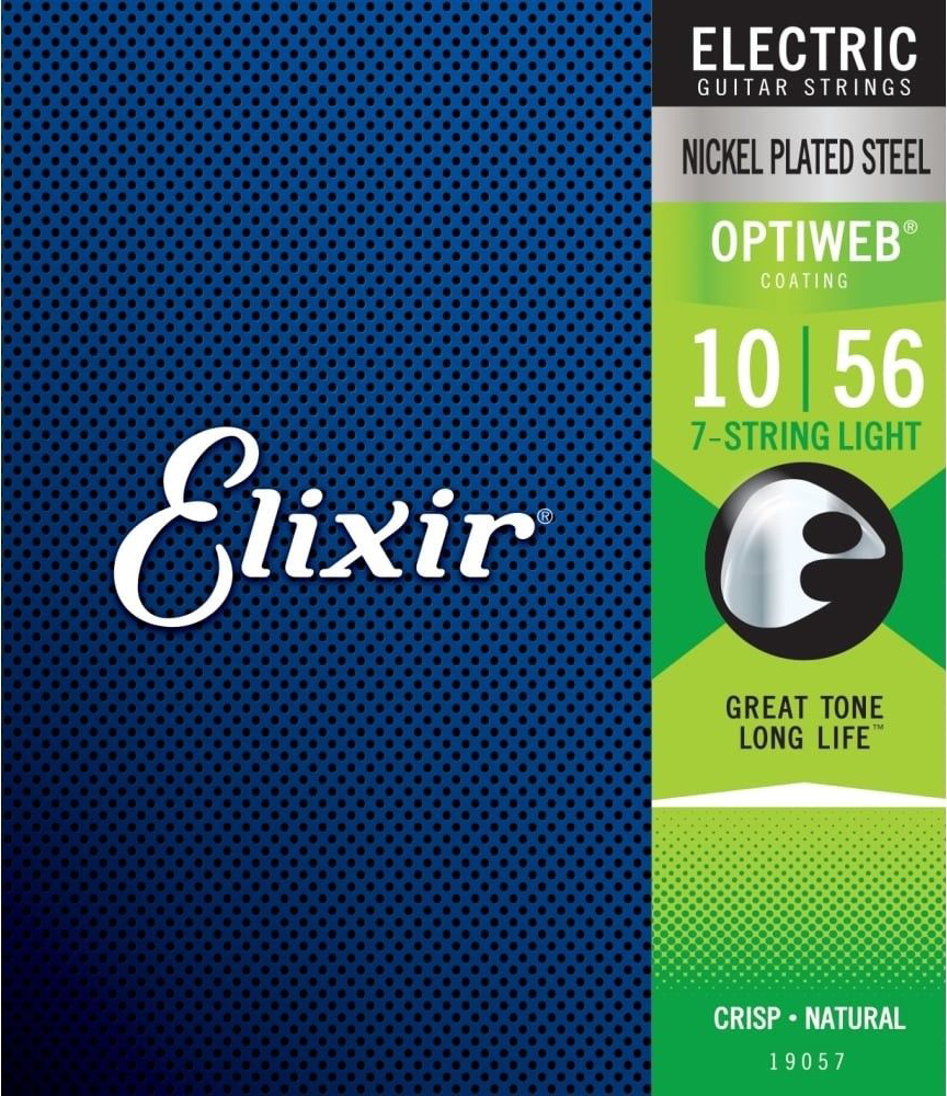 Струны для электрогитары Elixir 19057 Optiweb Nickel Plated Steel 7-String Light 10/56