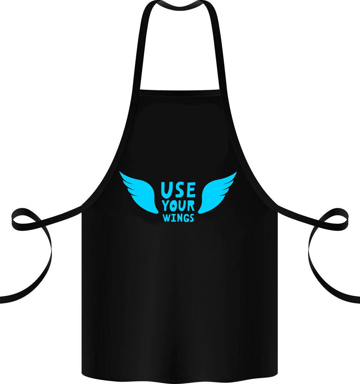 Фартук с принтом Кавун USE your wings 68 см Черный