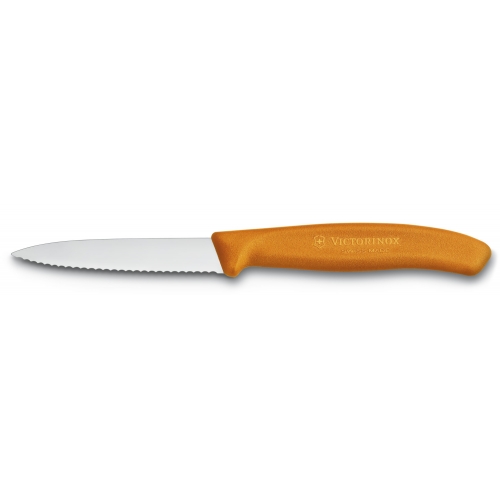Кухонный нож Victorinox SwissClassic для нарезки 80 мм серрейтор Оранжевый (6.7636.L119)