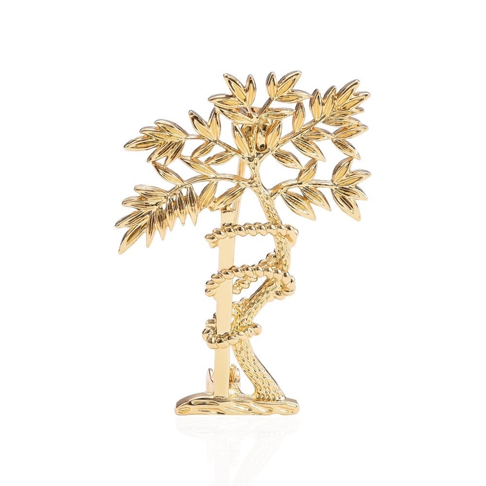 Брошь BROCHE Дерево ортопедическое золотистая BRGV112934