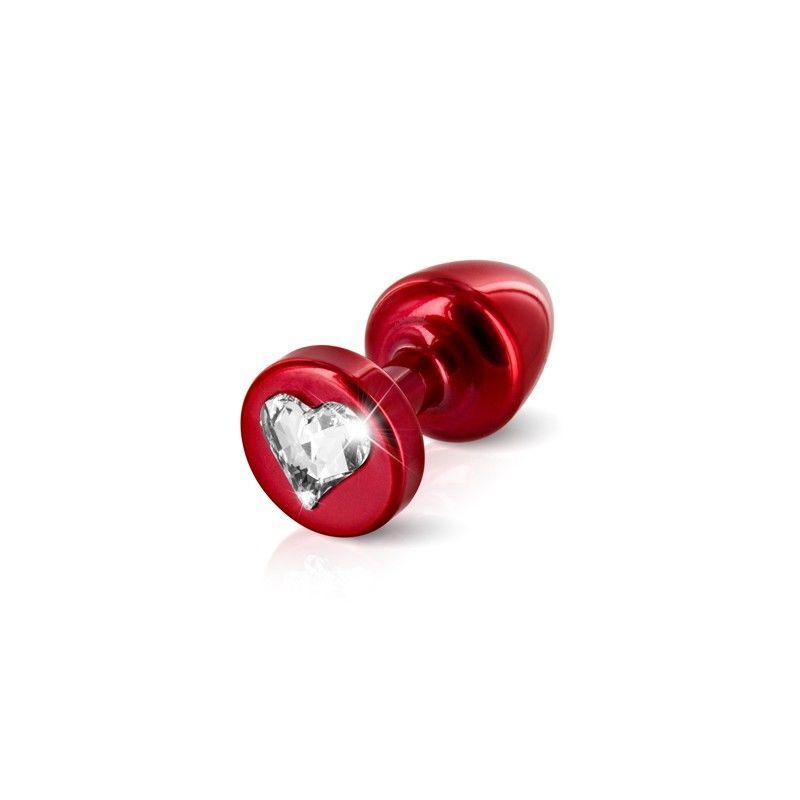 Анальна пробка зі стразом Diogol Anni R Heart Кристал 30 мм Red (D81200)