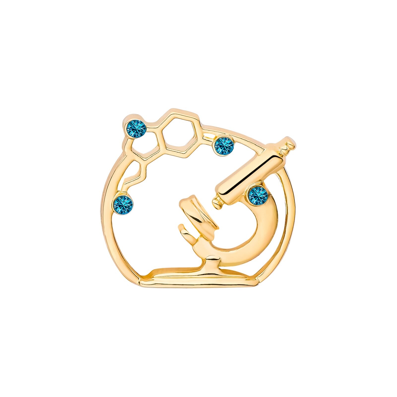 Значок BROCHE Микроскоп золотистый BRGV113030