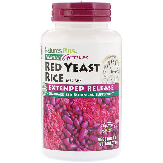 Красный рис Nature's Plus Herbal Actives, Red Yeast Rice 600 mg 60 Tabs