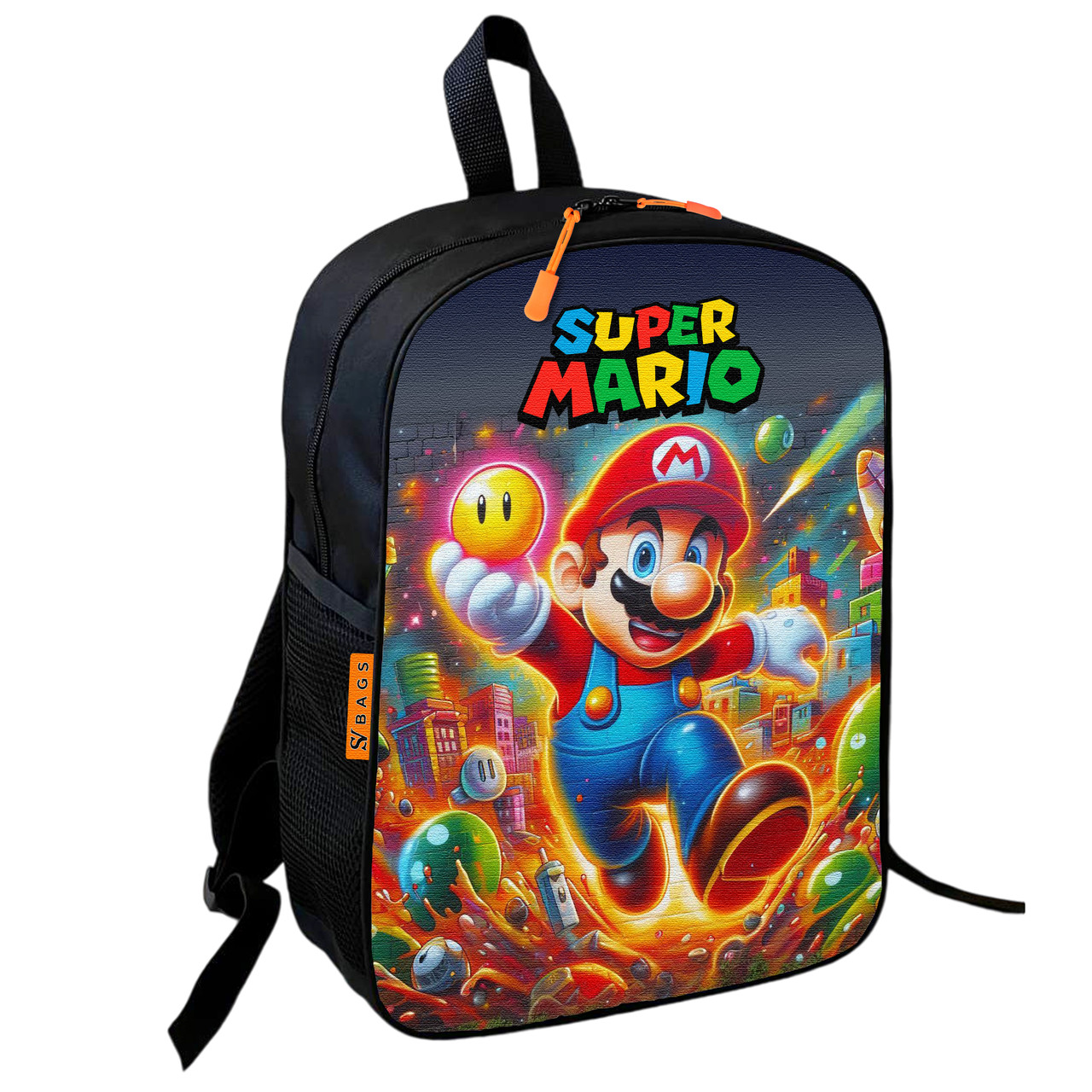 Дитячий шкільний рюкзак Super Mario 36х27х13 см, водонепроникний, різнокольоровий — арт. 2551263564