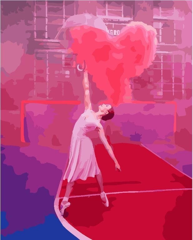 Картина за номерами BrushMe Балерина з повітряним сідцем 40х50см GX24877