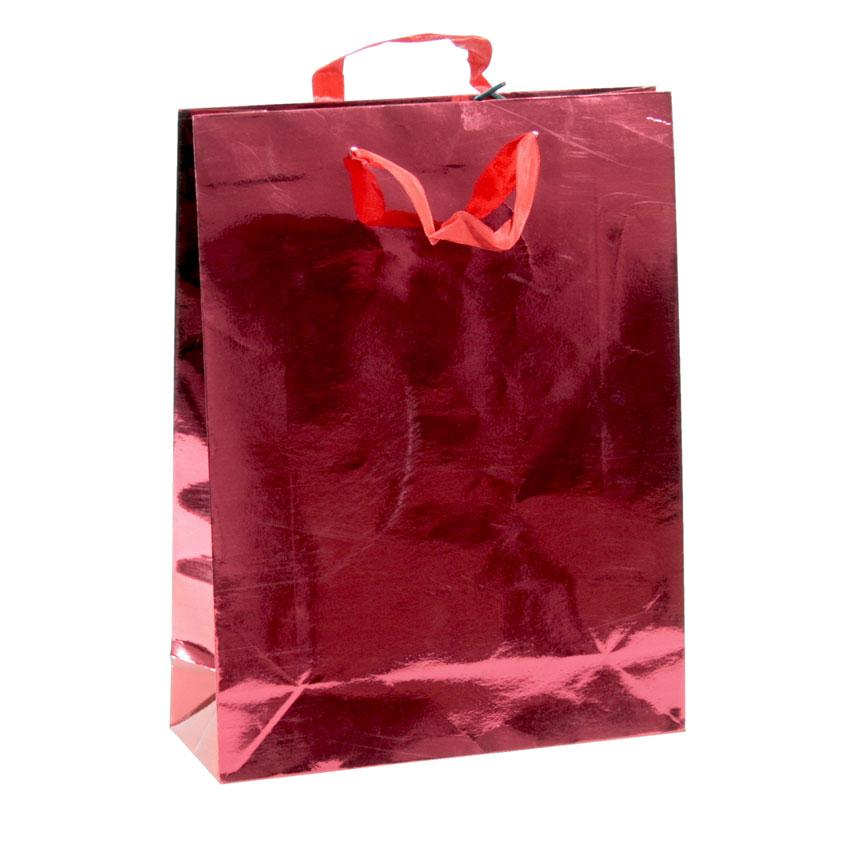 Сумочка подарочная Gift Bag Steel Асьер 30х23х8 см Красный (16437)