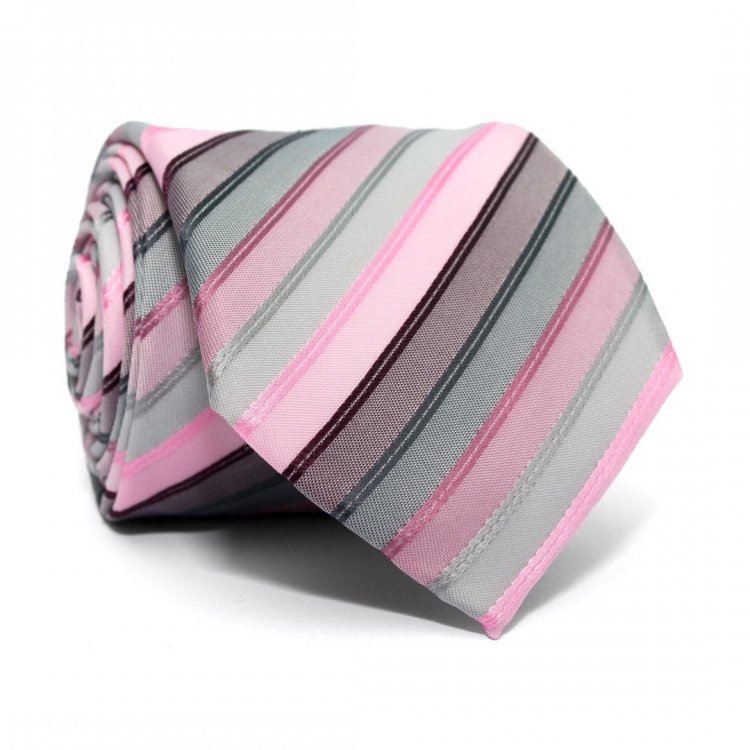 Краватка C&A чоловіча рожева в смужку CA-4058